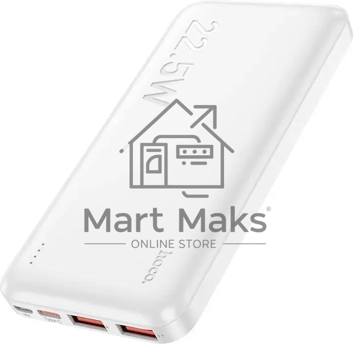 Портативный аккумулятор Hoco J101 Astute 10000mAh QC3.0/PD3.0 22.5W 5A 2xUSB-A/USB-C белый (J101 ASTUTE белый)