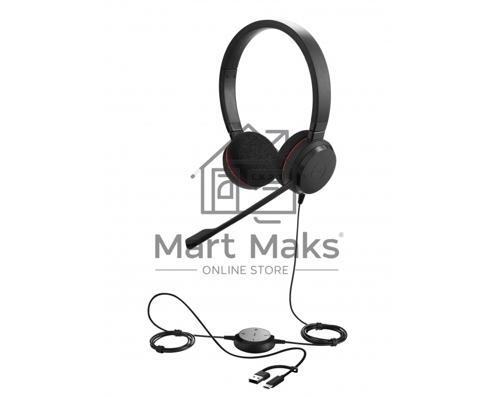 Проводная гарнитура Jabra Evolve 20, Stereo MS, USB C/A adapter (PN: 4999-823-169)