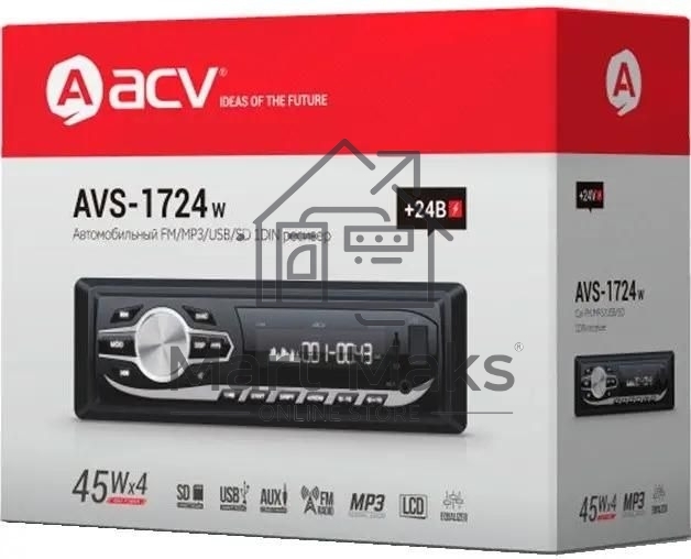Автомагнитола ACV AVS-1724W 1DIN 4x45Вт