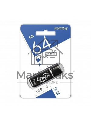 Флешка USB Smartbuy 64 Gb USB Smartbuy Glossy series черный (SB64 GbGS-K)