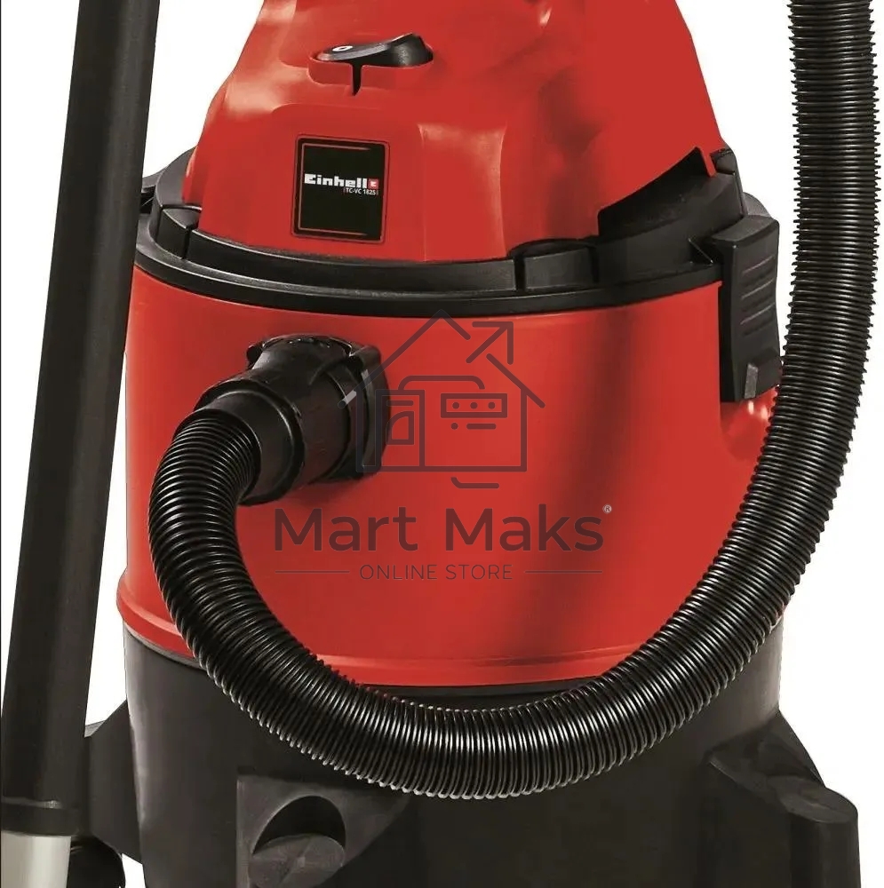 Строительный пылесос Einhell TC-VC 1825 (2342430) красный, 1250 Вт, уборка сухая/влажная, пылесборник мешок/контейнер, 25 л