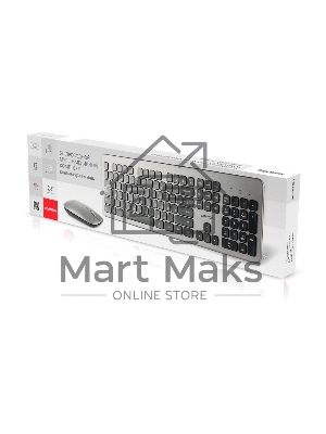 Комплект клавиатура+мышь Smartbuy 233375AG беспроводной, USB, 1600 DPI, серебристый