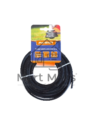 Леска PATRIOT D 4,0 мм L 12 м (квадрат, черный) 400-12-5, картонный подвес