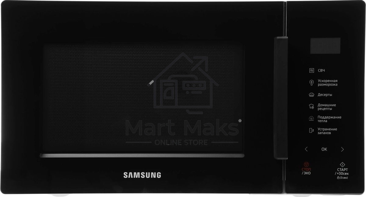 Микроволновая печь Samsung MS23T5018AK/BW черный, 23 л, 800 Вт, переключатели - сенсор
