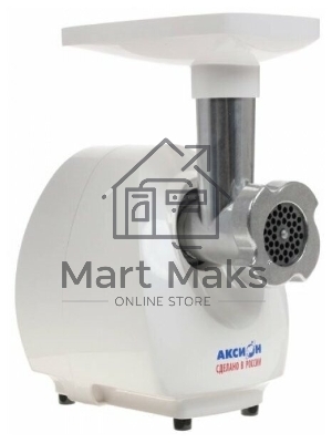 Мясорубка электрическая Аксион М25.03 белый, 1500 Вт, 1.7 кг/мин, защита от перегрузки, насадки - 5