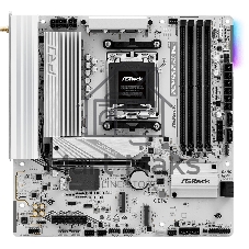 Материнская плата ASRock B850M Pro RS WiFi White, AM5, AMD B850, 4xDDR5, 4xSATA, 3xM.2, 1xPCIe 5.0 x16, 1xPCIe 4.0 x4, 1xHDMI, 1xDP, 1x2.5Gb LAN, Wi-Fi 6E, Bluetooth 5.3, 1xUSB-C 10Gbps, 1xUSB-A 10Gbps, 2xUSB-A 5Gbps, 4xUSB-A 2.0, 3x3.5 мм, 7.1, mATX