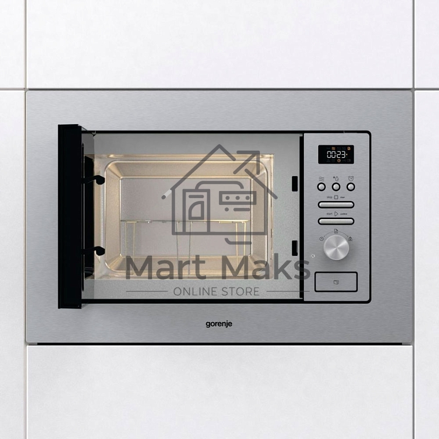 Микроволновая печь встраиваемая Gorenje BM201AG1X нержавеющая сталь, 20 л, 800 Вт, переключатели - поворотный механизм/кнопки