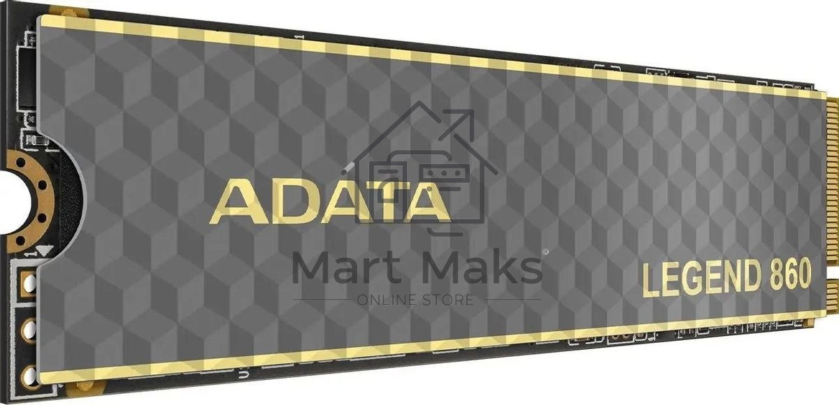 Накопитель SSD ADATA LEGEND 860, 2Tb, PCIe 4.0 x4, M.2 2280, NVMe, R/W 6000/5000, с радиатором