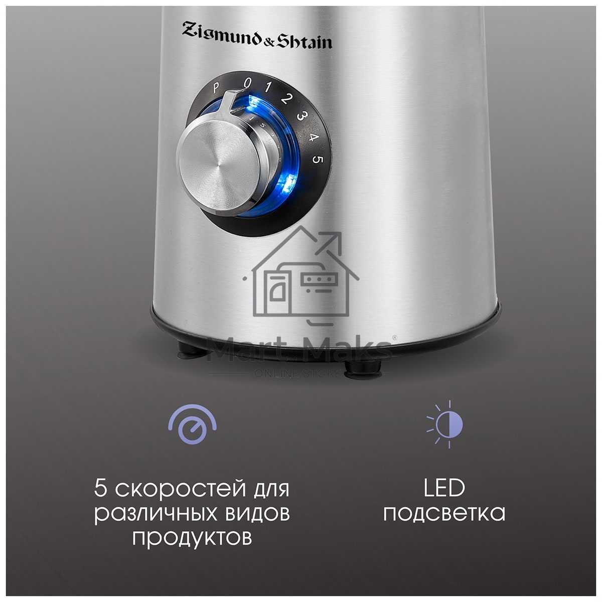 Блендер стационарный Zigmund & Shtain BS-481 D 1200 Вт, металлик