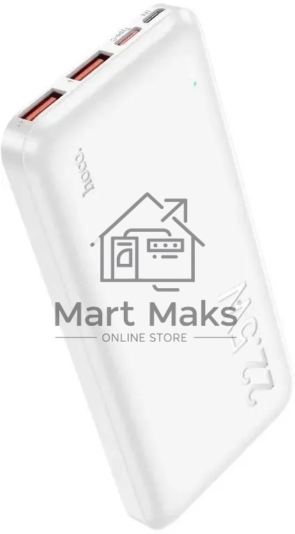 Портативный аккумулятор Hoco J101 Astute 10000mAh QC3.0/PD3.0 22.5W 5A 2xUSB-A/USB-C белый (J101 ASTUTE белый)