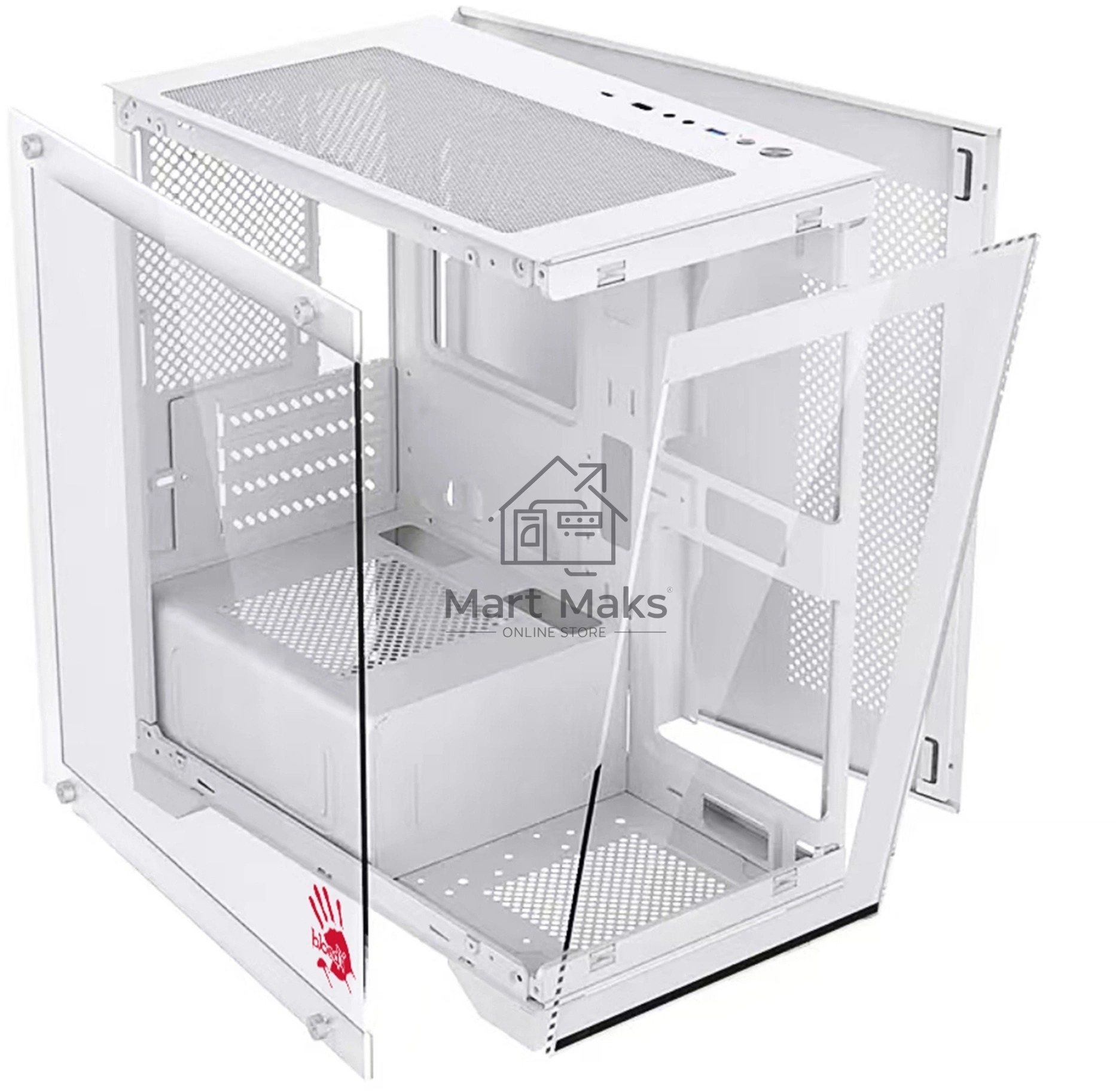 Компьютерный корпус Bloody BD-CC103F белый без БП mATX 7x120mm 1xUSB2.0 1xUSB3.0 audio bott PSU