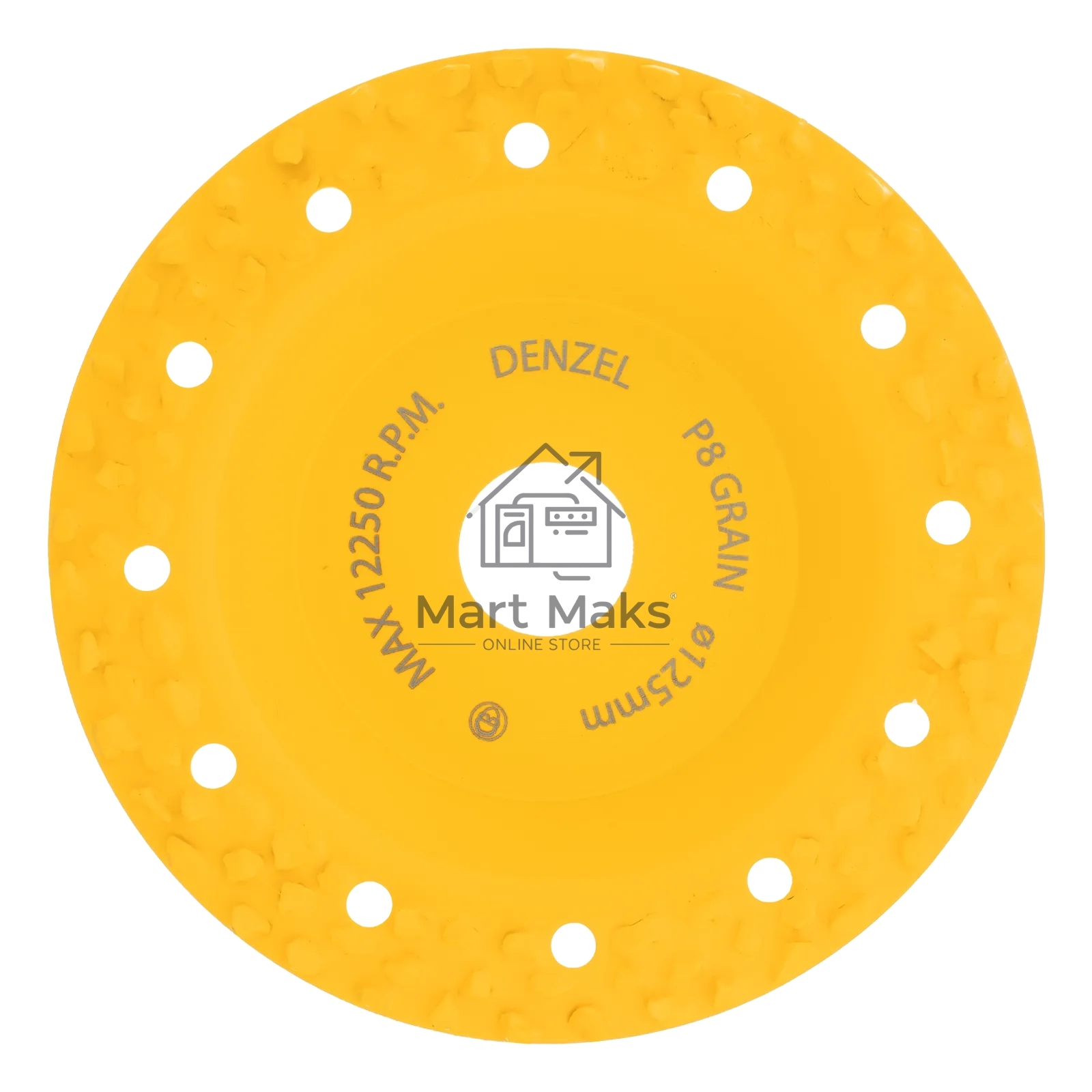 Чашка твердосплавная зачистная Denzel 125 мм, плоская, крупное зерно #8