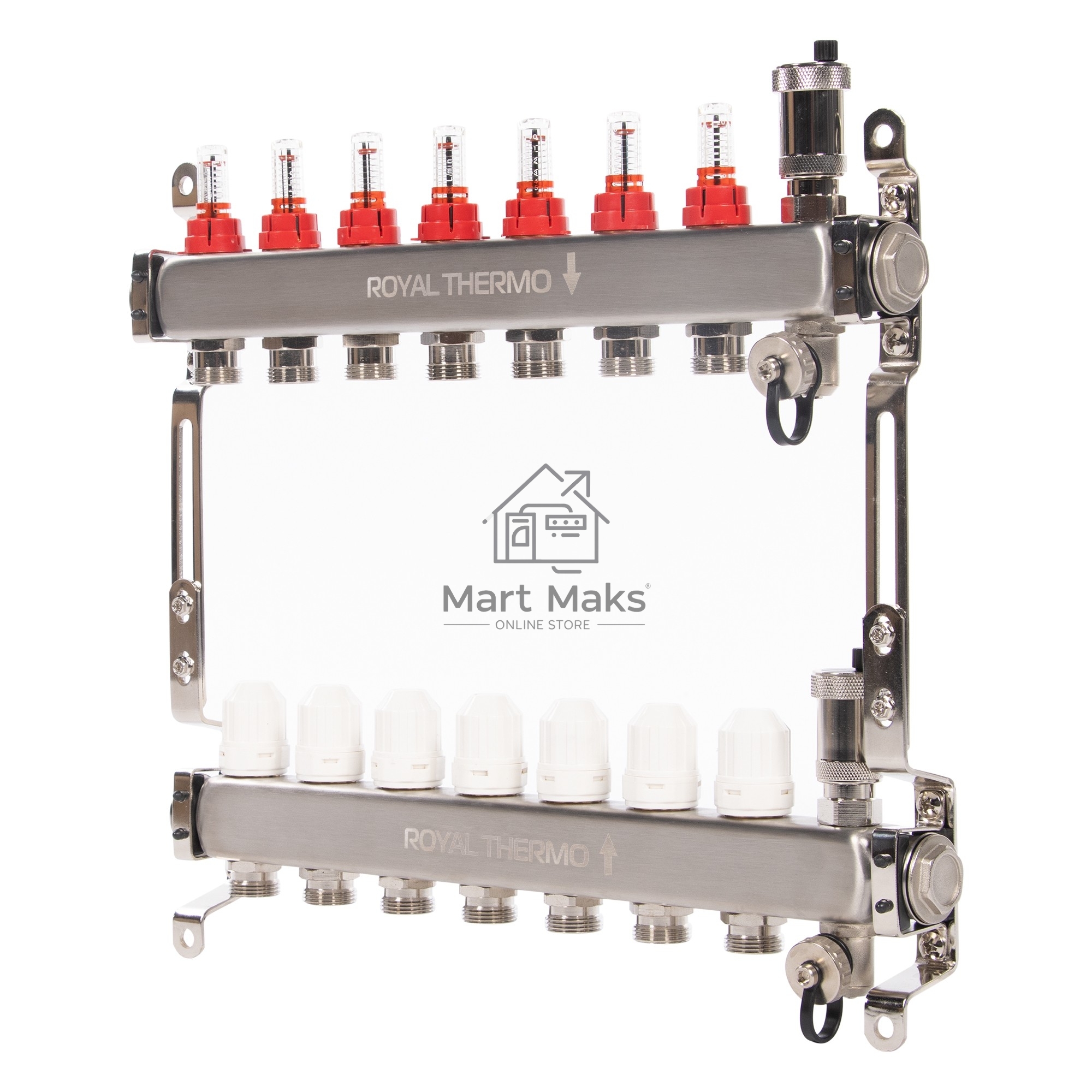 Коллектор Royal Thermo нерж. в сборе с расходомерами 1