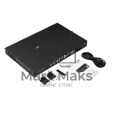 Коммутатор Бастион SKAT PoE-24E-2G-2S, 24×100 Мбит/с PoE++ + 2×1 Гбит/с Uplink + 2×1 Гбит/с SFP, неуправляемый