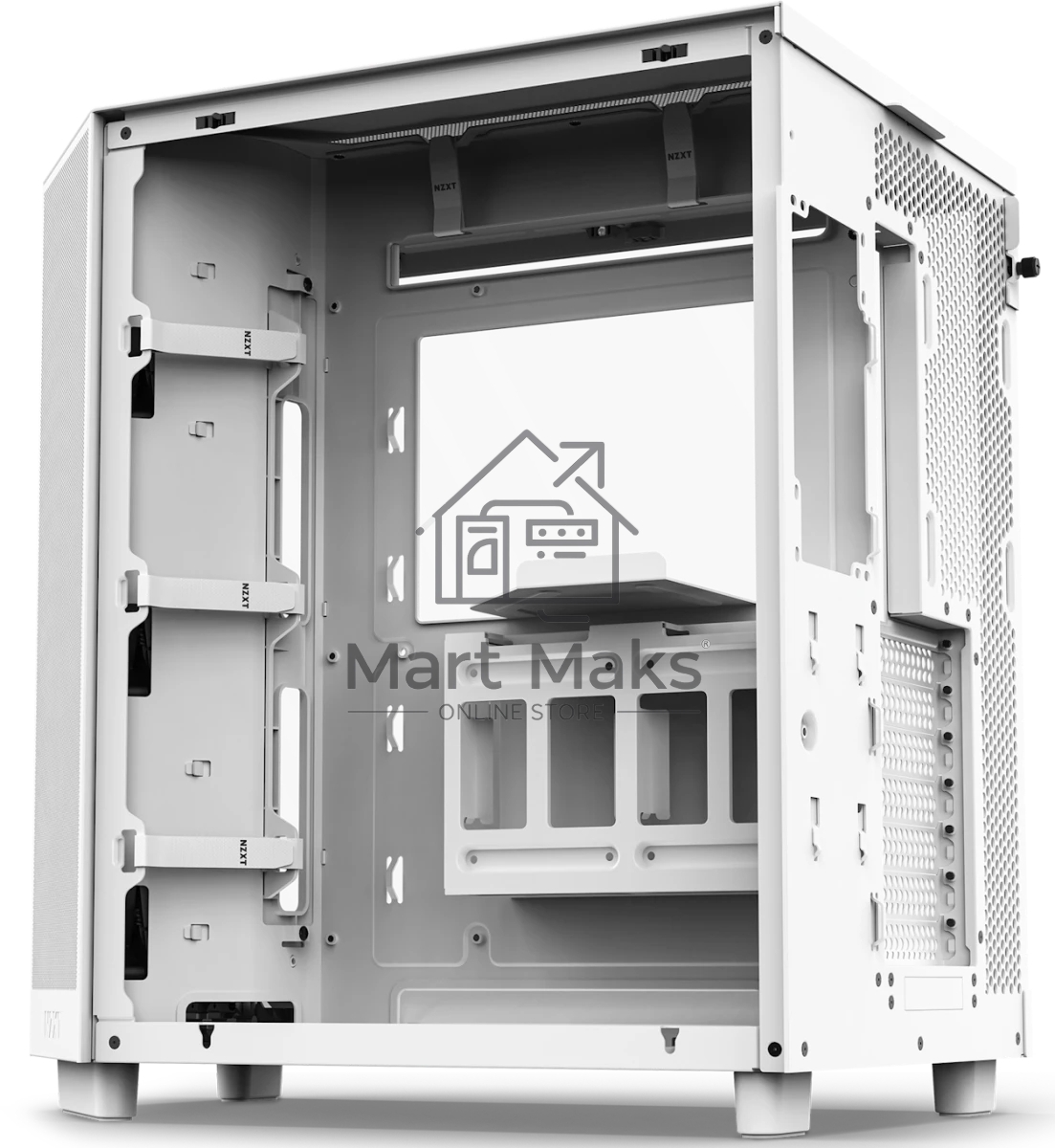 Компьютерный корпус без блока питания Case NZXT H6 Flow RGb (2023), Midi-Tower, TG, 3x120мм RGb, 2xUSB-A 3.2 + 1xUSB-C 3.2, ATX, mATX, mITX белый