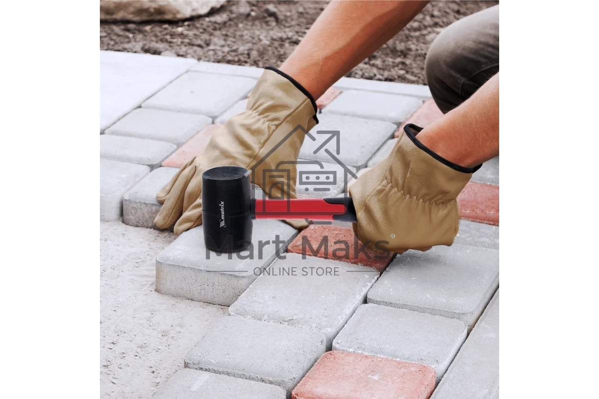 Киянка резиновая Matrix 11193 680 г, черная резина, фибергласовая рукоятка