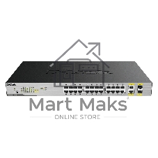 Коммутатор D-Link DGS-1026MP/B2A, 24×1 Гбит/с + 2×1 Гбит/с Combo, неуправляемый