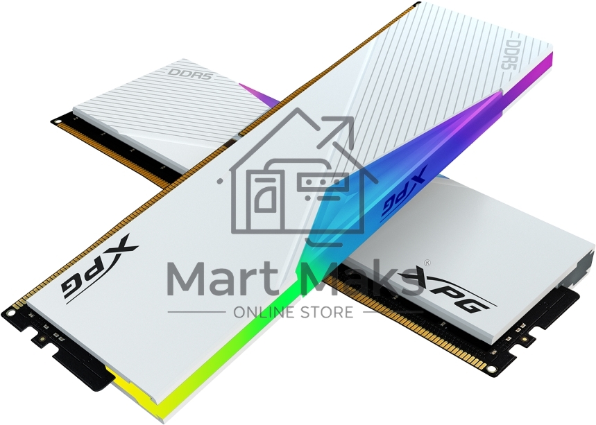 Оперативная память XPG Lancer, DDR5, 64GB (2x32GB), 6000MHz, CL30, DIMM, с радиаторами, белый