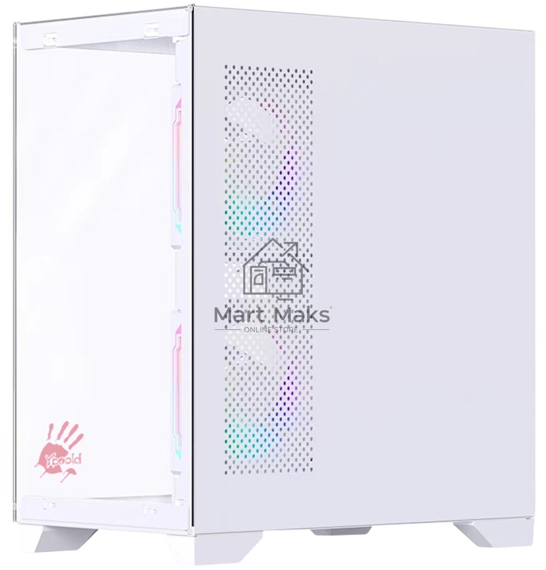 Компьютерный корпус Bloody BD-CC103F белый без БП mATX 7x120mm 1xUSB2.0 1xUSB3.0 audio bott PSU