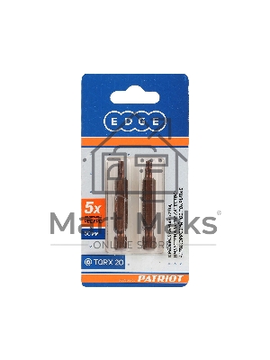 Бита EDGE by PATRIOT T20, сталь S2, длина 50 мм, 2шт в блистере