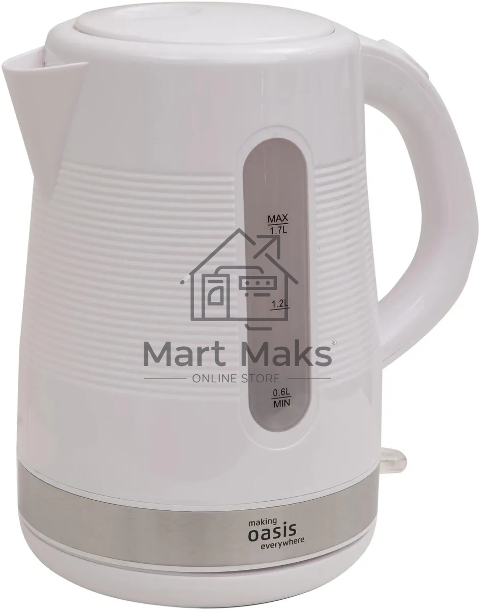 Чайник электрический Oasis making everywhere K-1PW 1,7 л, 2200 Вт, белый