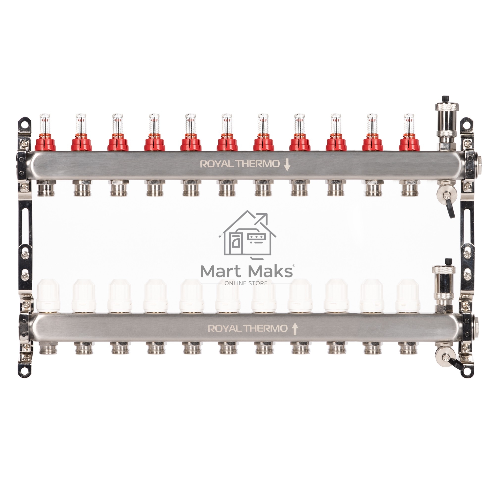 Коллектор Royal Thermo нерж. в сборе с расходомерами 1