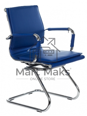 Кресло компьютерное Бюрократ CH-993-Low-V/blue синий, низкая спинка, искусственная кожа