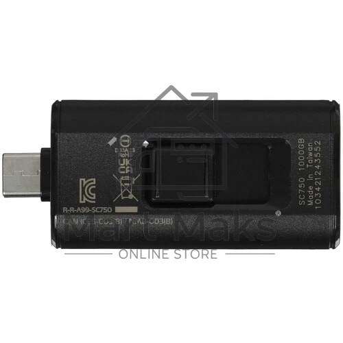 Твердотельный диск A-DATA External SC750 серый SC750-1000G-CCBK 1TB USB 3.2 Gen 2 Type-C, R/W -1050/1000 MB/s