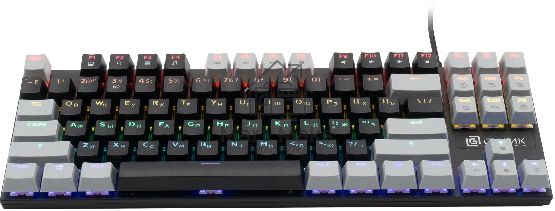 Клавиатура Оклик K600X механическая черный/серый USB Multimedia for gamer LED