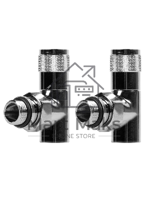 Набор дизайн-вентилей, PIANO, угловой (хром) 1/2