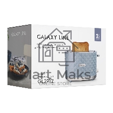 Тостер Galaxy Line GL 2912 серый, 1200 Вт, 2 слота