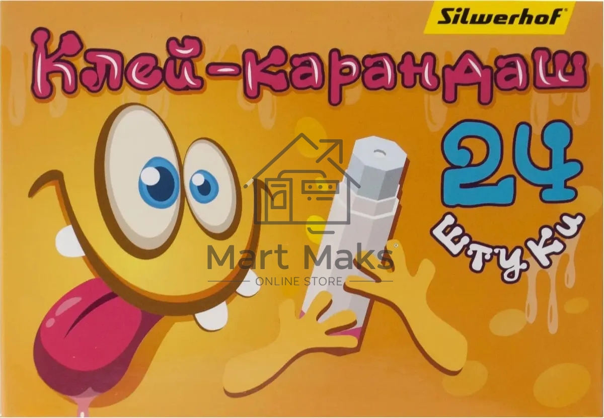 Клей-карандаш Silwerhof 15гр ПВП, дисплей картонный Монстрики