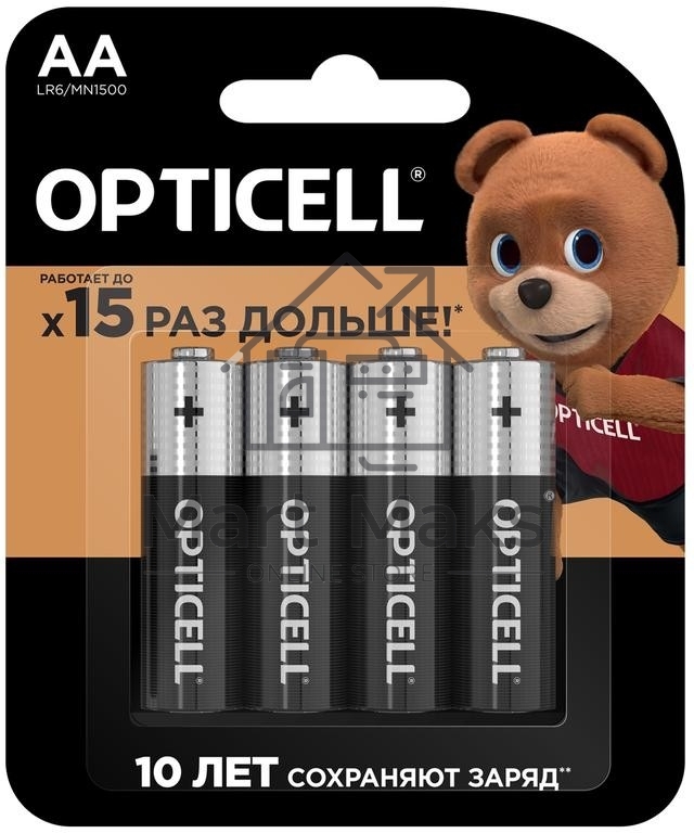 Элемент питания алкалиновый AA/LR6 (блист. 4шт) Basic Opticell 5051001