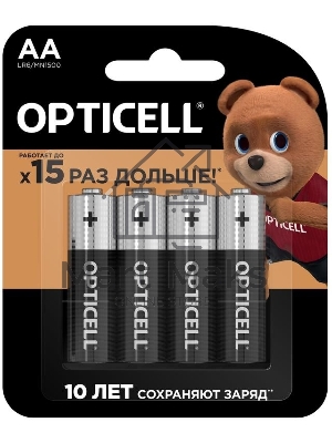 Элемент питания алкалиновый AA/LR6 (блист. 4шт) Basic Opticell 5051001