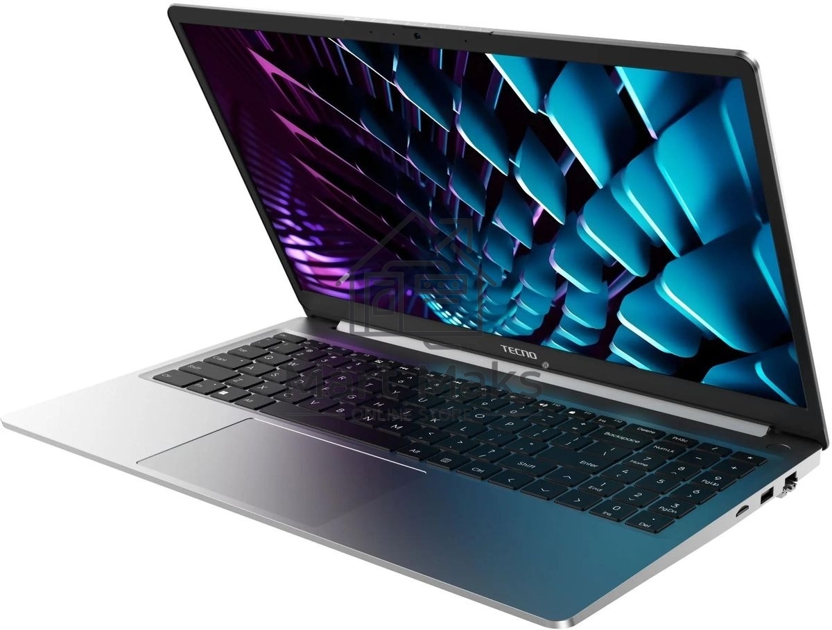 Ноутбук Tecno MegaBook K15SDA серебристый Ryzen 5 7430U 16Gb SSD512Gb AMD Radeon Graphics 15.6