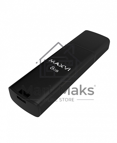 Флешка USB Maxvi MP2 black (FD8GbUSB20C10MP2), 8Gb, USB 2.0, R/W 15/5, черный