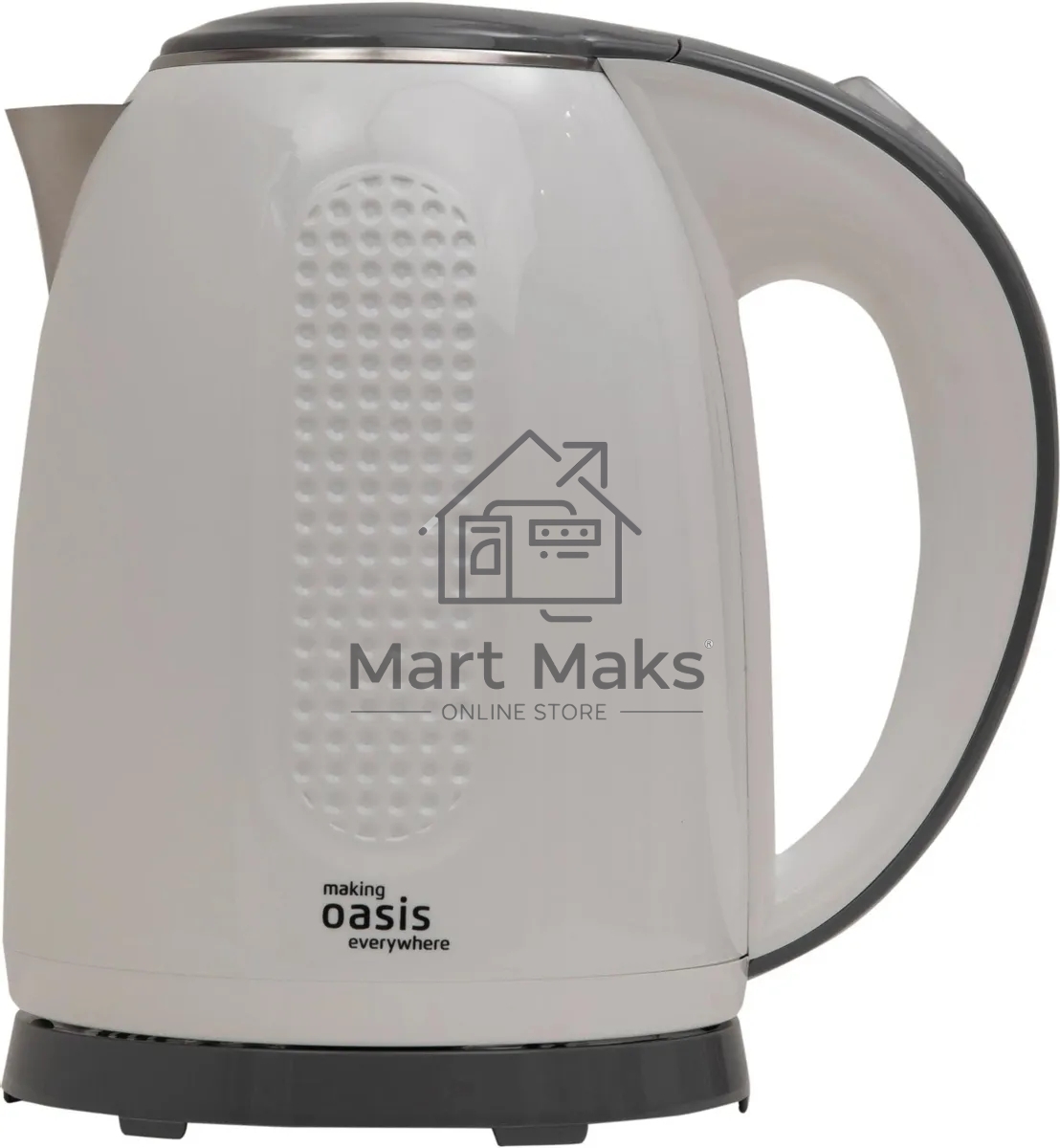 Чайник электрический Oasis K-6SPW белый+серый 1,7л. 2200Вт
