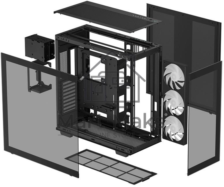 Компьютерный корпус Deepcool CH780 черный (ATX, без БП, ARGb, 4xUSB3.2 Type-A + USB3.2 Type-C) (R-CH780-BKADE41-G-1) MidiTower