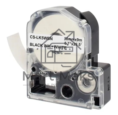Картридж ленточный Cactus CS-LK5WBN черный шрифт, белый фон (18 мм, 9 м) для Epson LW300/LW400/LW700/LW600P/LW1000P