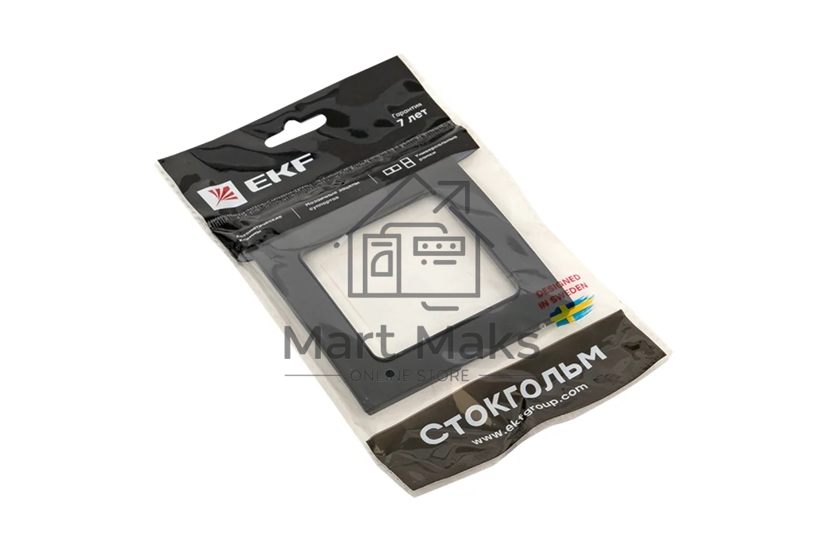Рамка EKF EXM-G-302-30 Стокгольм PROxima 1-ая, черный