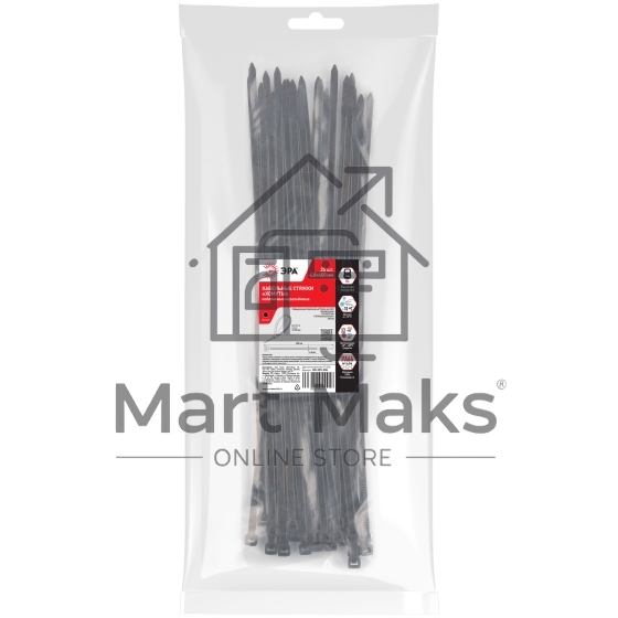 Хомут кабельный 4.8х400 NO-225-206 черный (уп.25 шт) Эра Б0066015