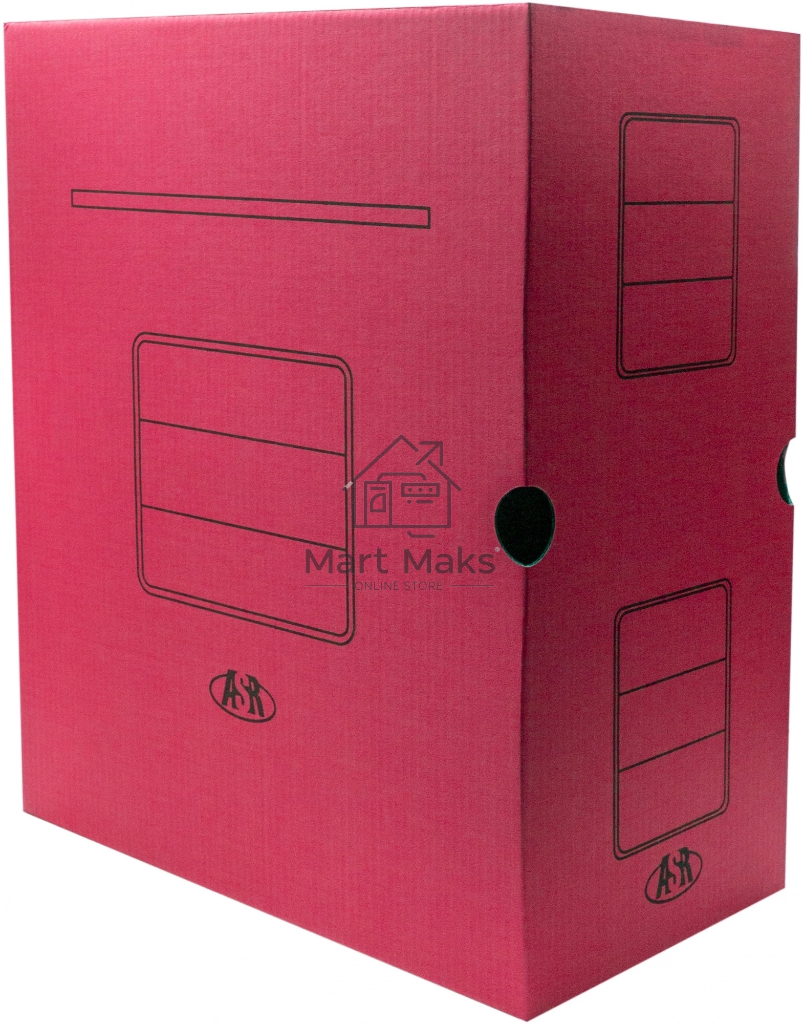 Короб архивный Silwerhof 1914769 микрогофрокартон корешок 150мм, красный (упаковка: 3шт)