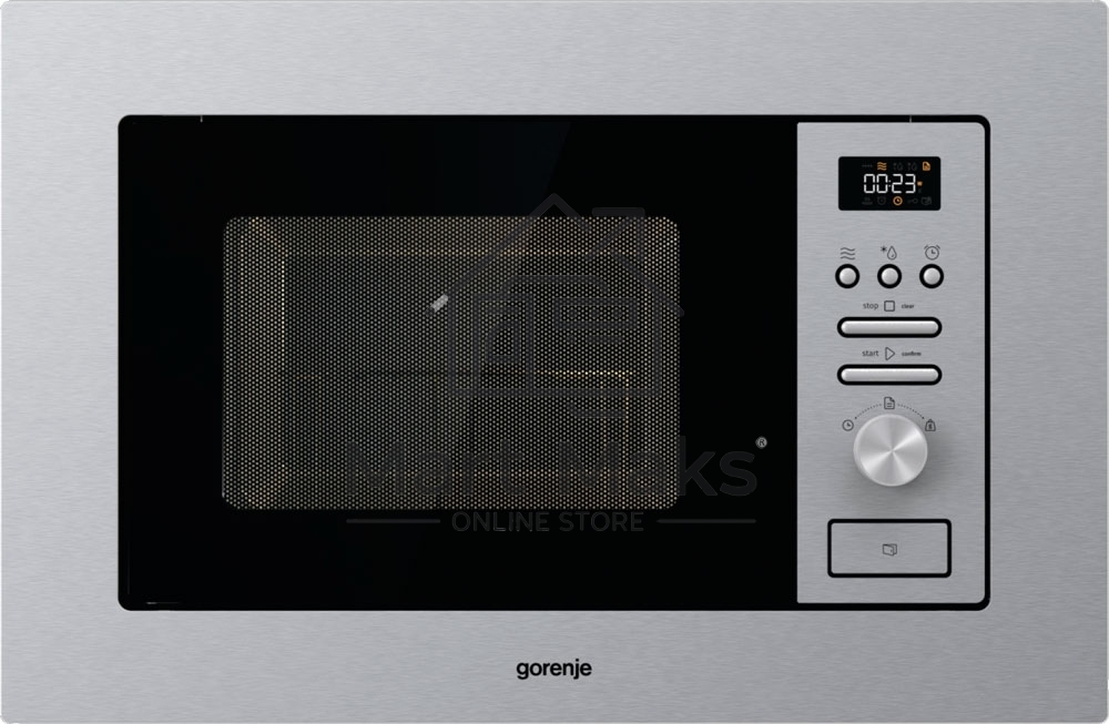 Микроволновая печь встраиваемая Gorenje BM201AG1X нержавеющая сталь, 20 л, 800 Вт, переключатели - поворотный механизм/кнопки