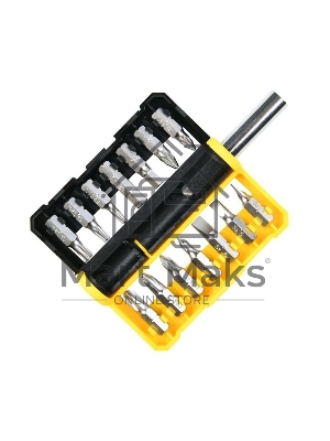 Набор бит 14 шт c держателем Deli DL251201 (SL4,SL5,SL6,PH0,PH1,PH2,PH3,T15,T20,T25,H5,H6,PZ1,PZ2), сталь S2, пласт.держатель