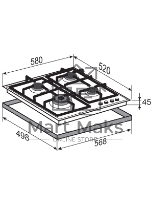 Газовая варочная панель Zigmund & Shtain M 26.6 I независимая, бежевый
