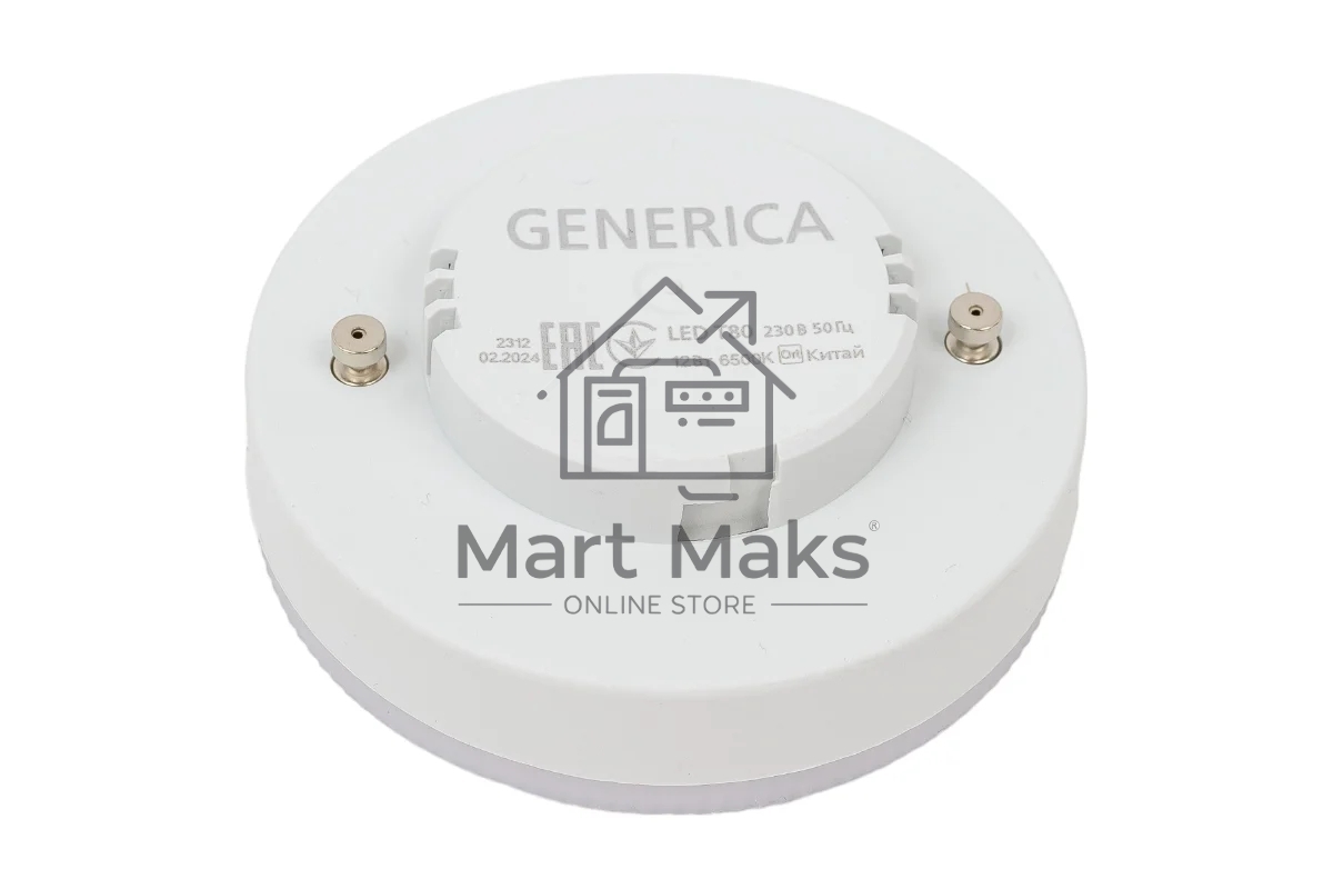 Лампа светодиодная GENERICA LL-T80-12-230-65-GX53-G T80 12Вт таблетка 6500К GX53 230В