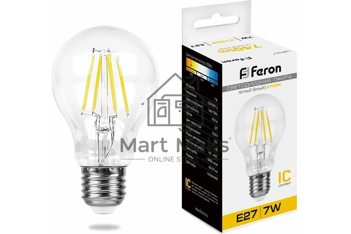 Лампа светодиодная FERON LB-57 (25569) 7W 230V E27 2700K