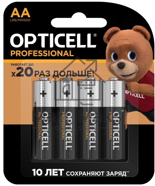 Элемент питания алкалиновый AA/LR6 (блист. 4шт) Professional Opticell 5052001