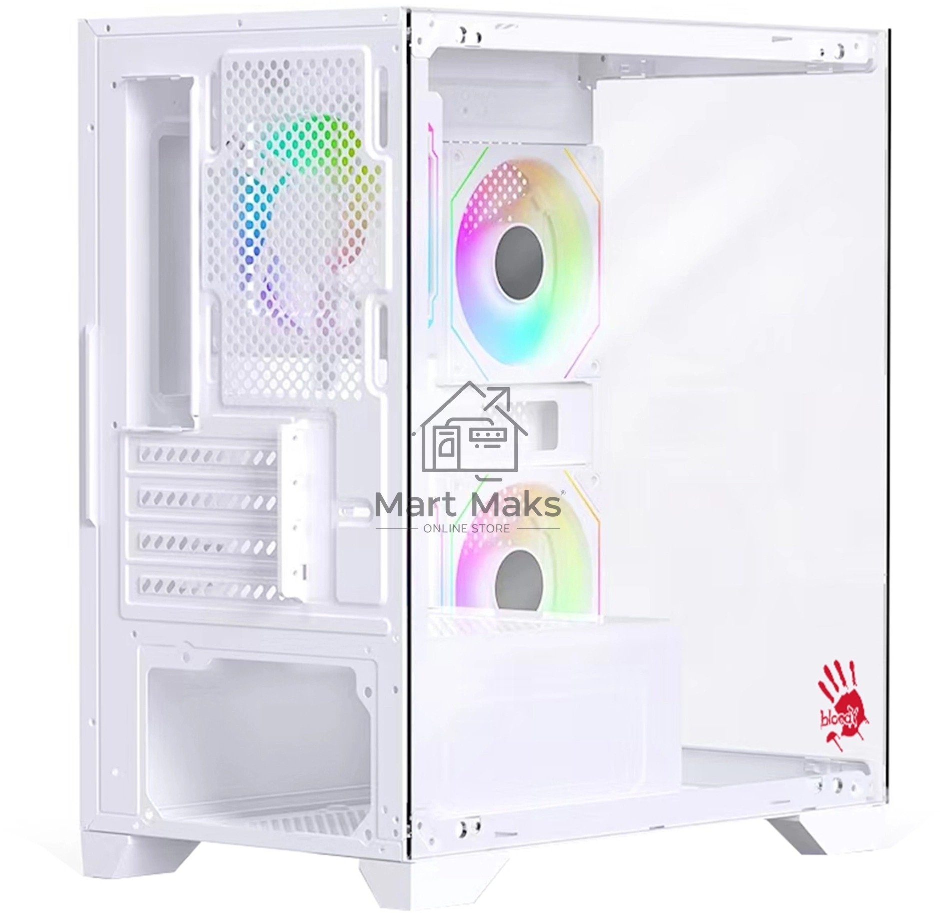Компьютерный корпус Bloody BD-CC103F белый без БП mATX 7x120mm 1xUSB2.0 1xUSB3.0 audio bott PSU