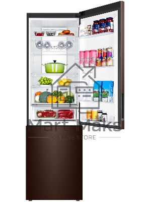 Холодильник Haier C4F740CLBGU1 коричневый двухкамерный 286/115л морозилка снизу, No Frost